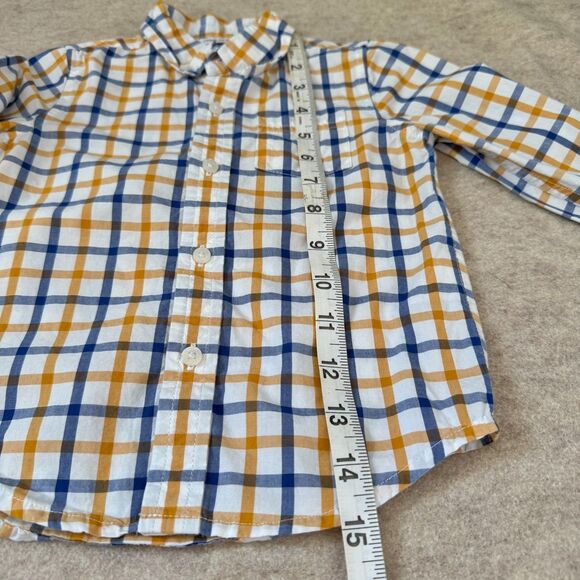Janie and Jack plaid button-up 2 shirt bundle red yellow Kids 18–24M classic - Picture 13 of 16